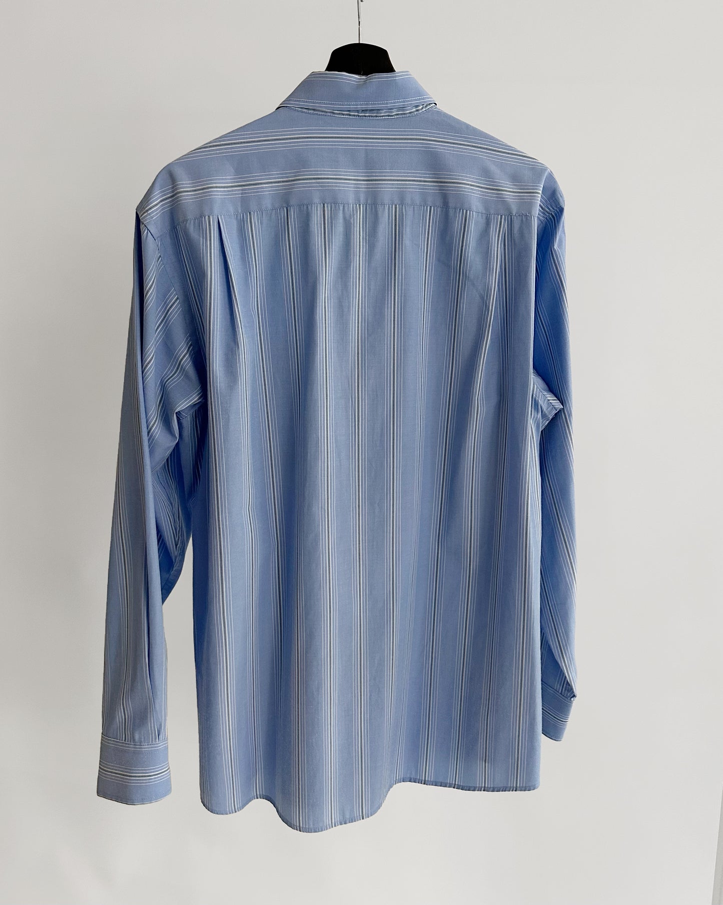 90s Blue Striped Classic Cotton Shirt
