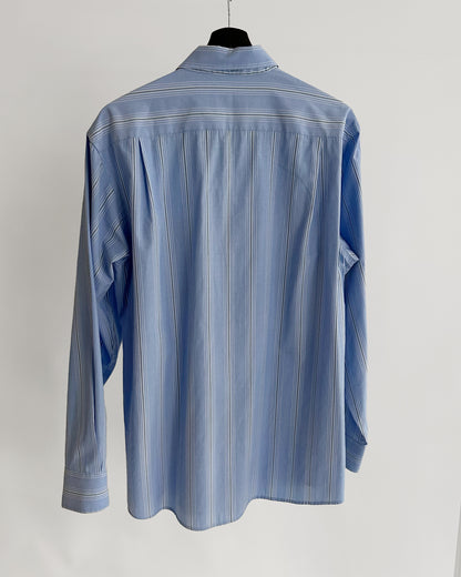 90s Blue Striped Classic Cotton Shirt