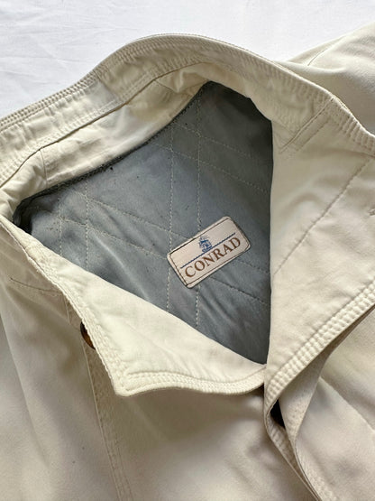 80s/90s Cream Cotton Blend Utility Coat