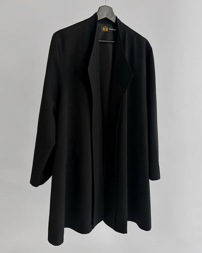 90s Black Virgin Wool Coat