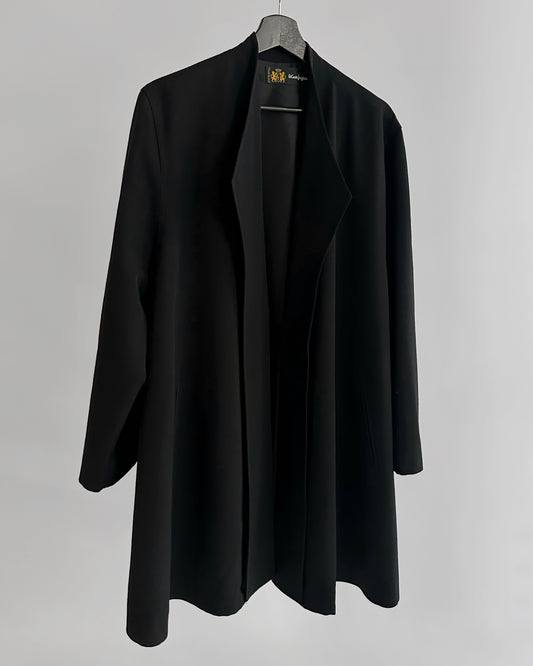 90s Black Virgin Wool Coat