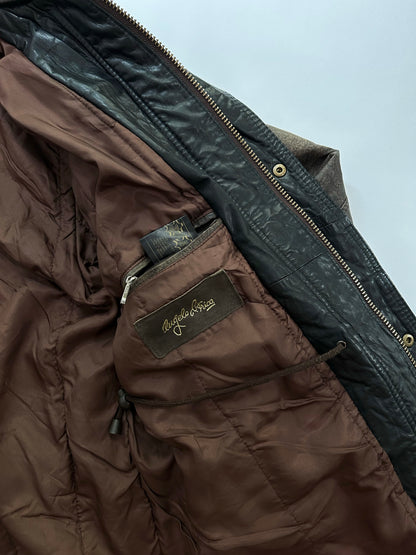80s Brown Cowhide Leather Field Jacket – Detachable Shearling Collar