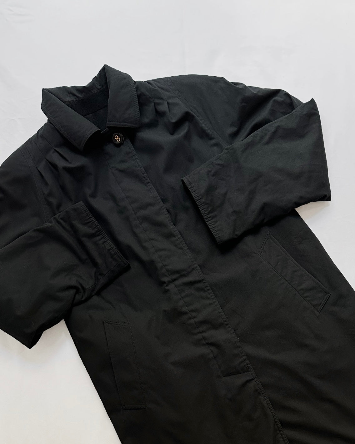 90s Italian Black Trench Coat