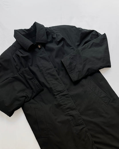 90s Italian Black Trench Coat