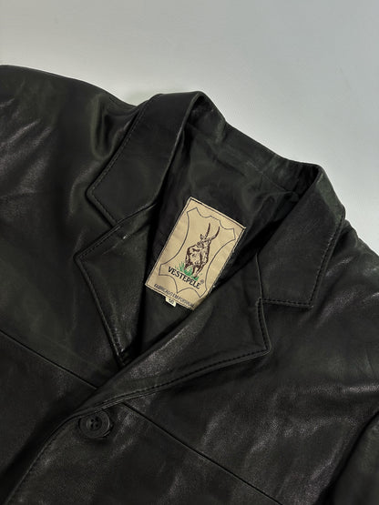 90s Black Pure Leather Blazer