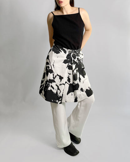 Max Mara Black & White A-Line Skirt