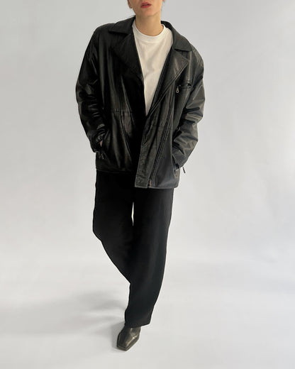 80s Black Leather Jacket