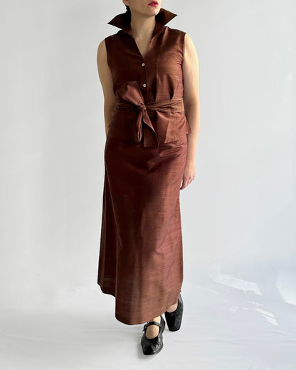 90s Romeo Gigli Silk Shantung Set