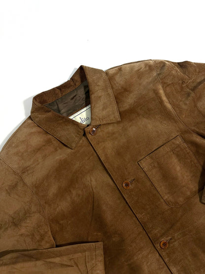 90s Brown Suede Overshirt Jacket – Made in Spain