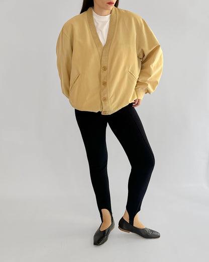 80s Beige Bomber Jacket