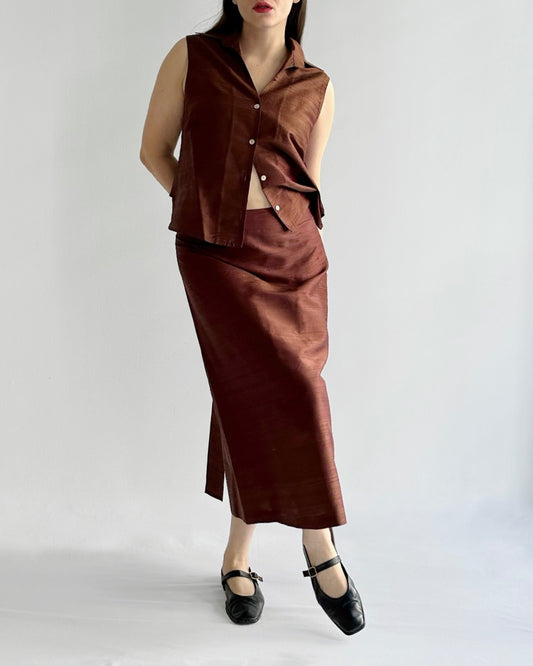 90s Romeo Gigli Silk Shantung Set