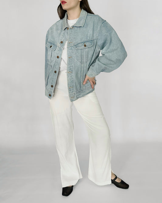 90s Valentino Garavani Denim Jacket - Light Blue Wash