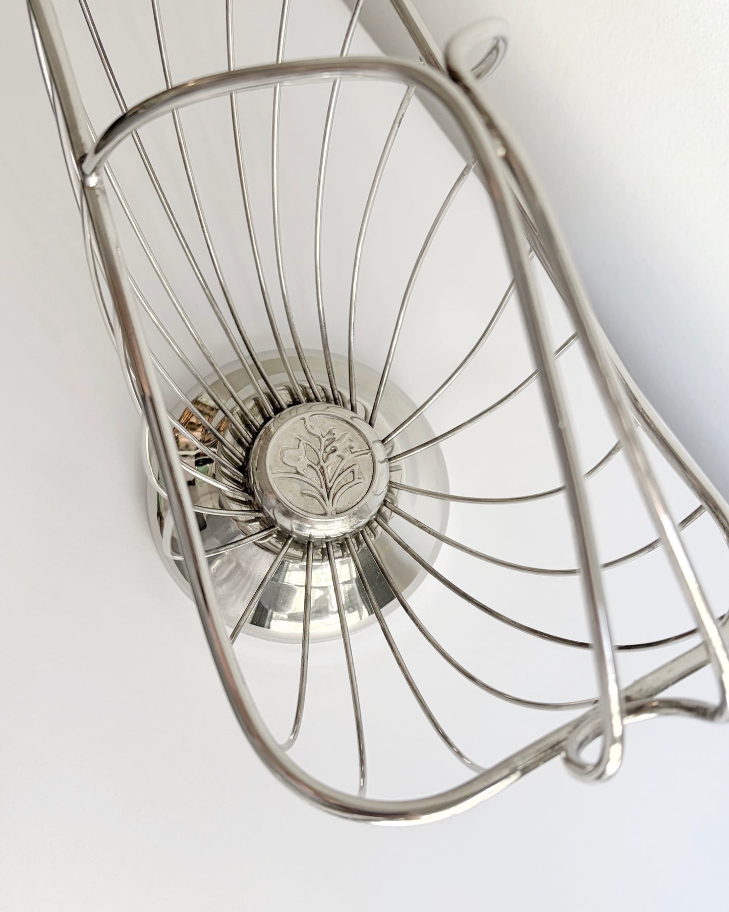 Vintage 1960s–70s Silver Plated Wine Basket Bottle Holder