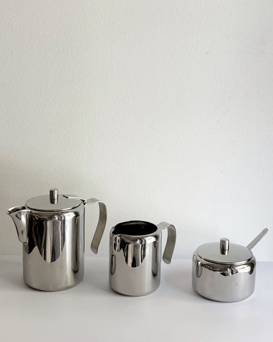 Vintage 1980s Stainless Steel Coffee Set by BRA Spain