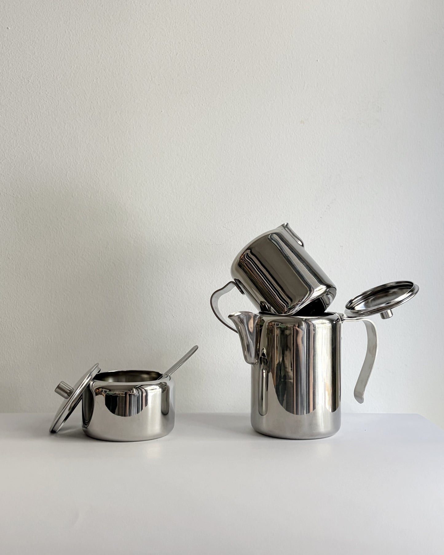 Vintage 1980s Stainless Steel Coffee Set by BRA Spain