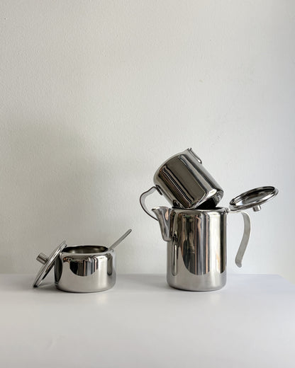 Vintage 1980s Stainless Steel Coffee Set by BRA Spain