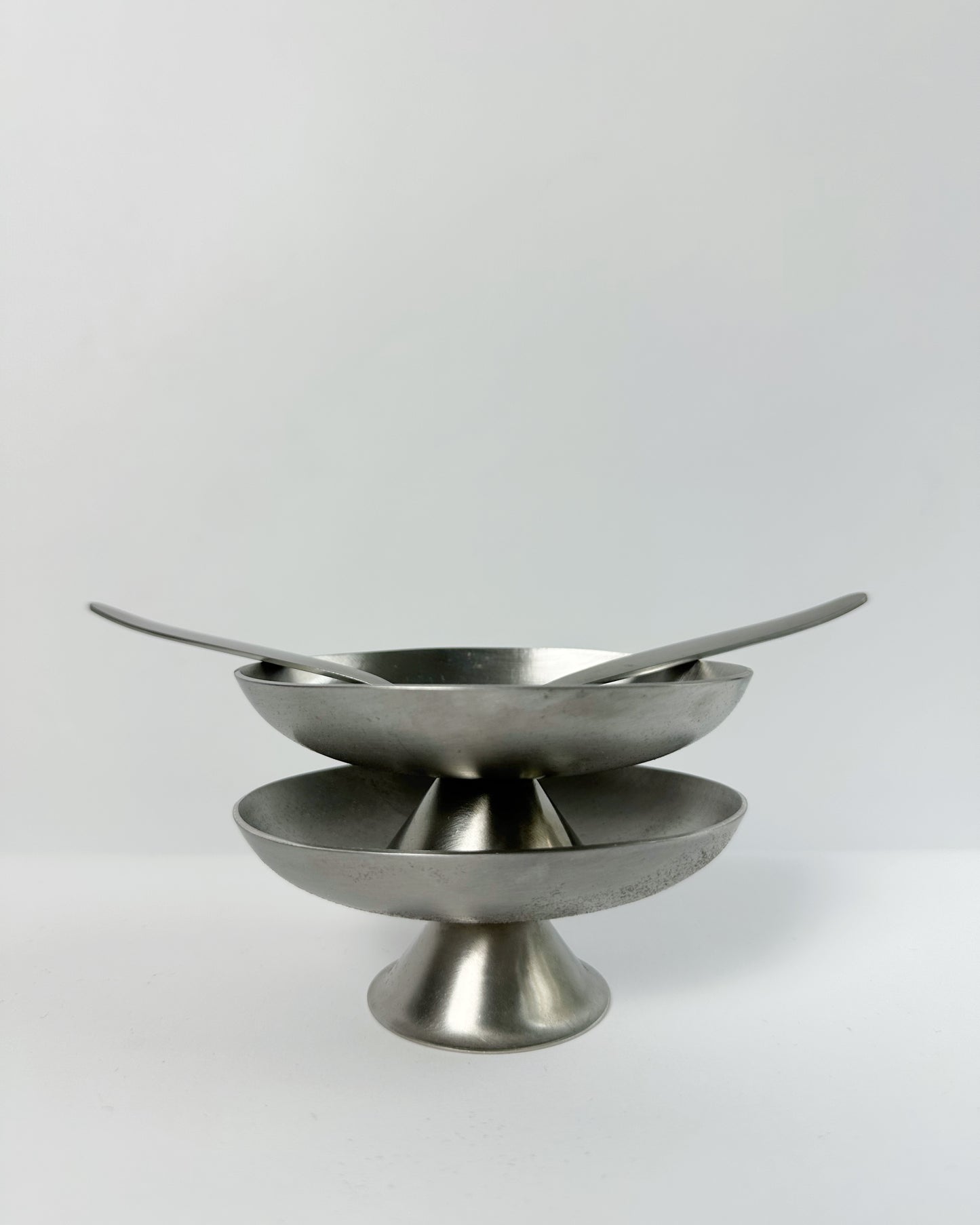 Vintage 1970s Stainless Steel Dessert Coupes with Spoons – Set of 2, 4, 6