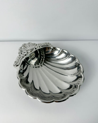 Vintage 1980s Shell Shaped Metal Dish