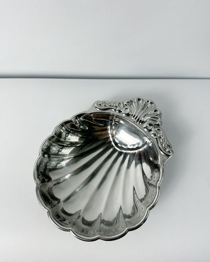 Vintage 1980s Shell Shaped Metal Dish