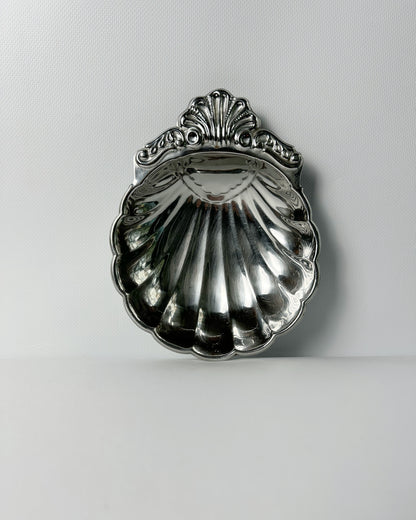 Vintage 1980s Shell Shaped Metal Dish