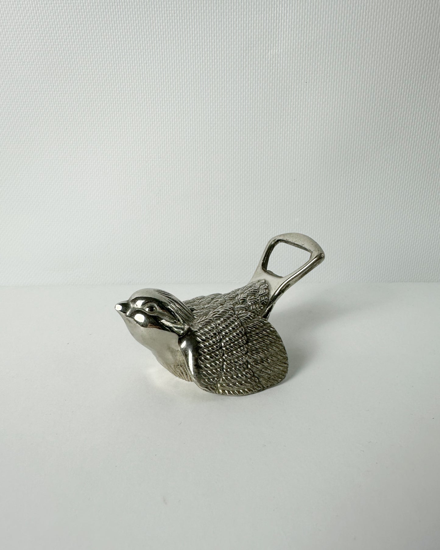 Vintage 1980s Silver-Plated Bird Bottle Opener