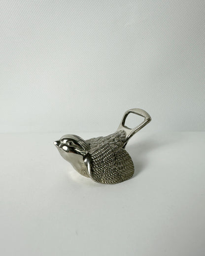 Vintage 1980s Silver-Plated Bird Bottle Opener