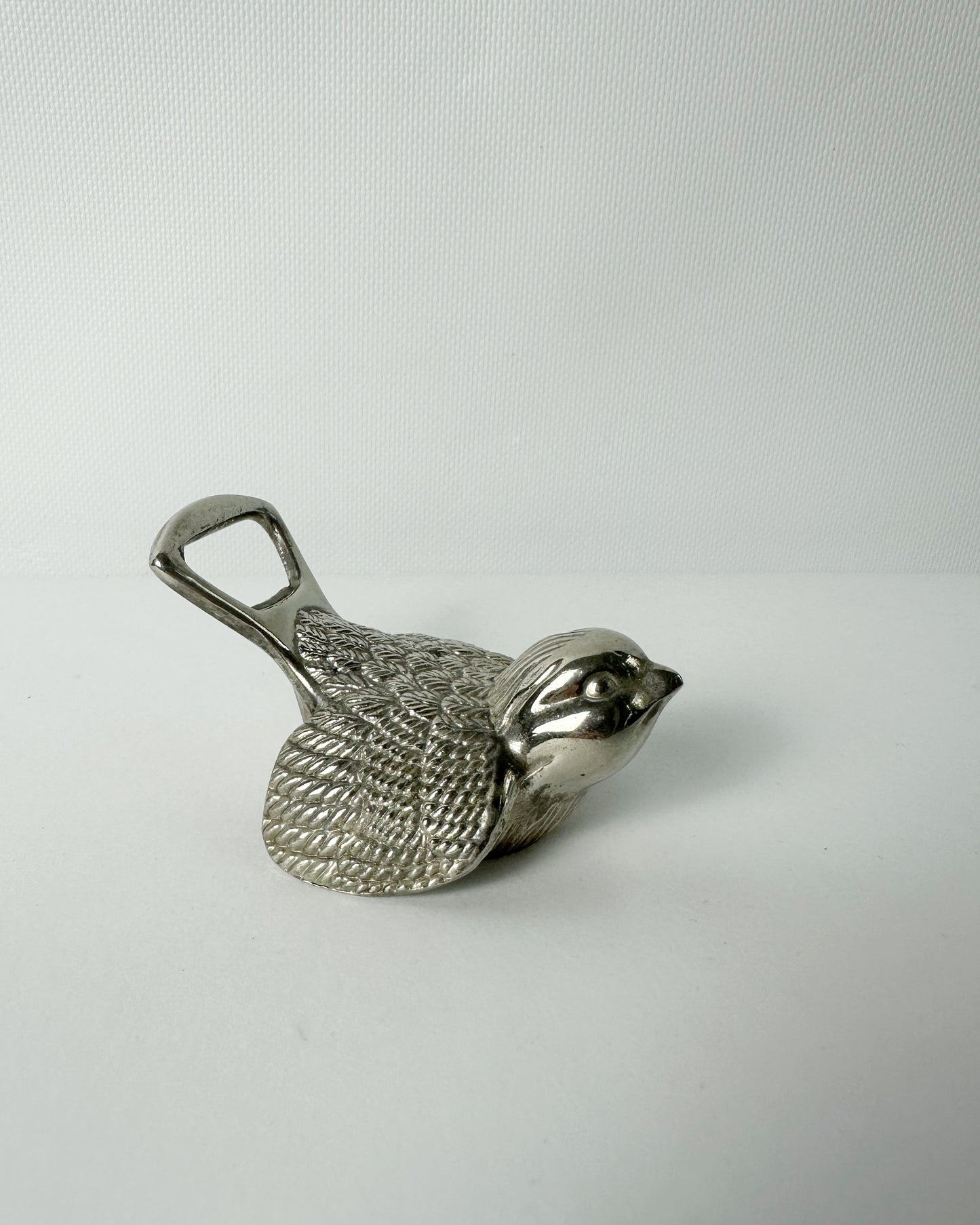 Vintage 1980s Silver-Plated Bird Bottle Opener