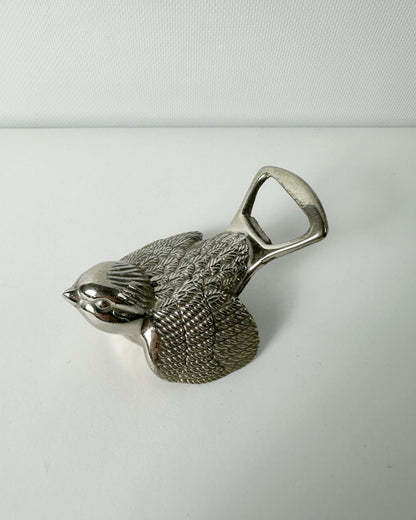 Vintage 1980s Silver-Plated Bird Bottle Opener