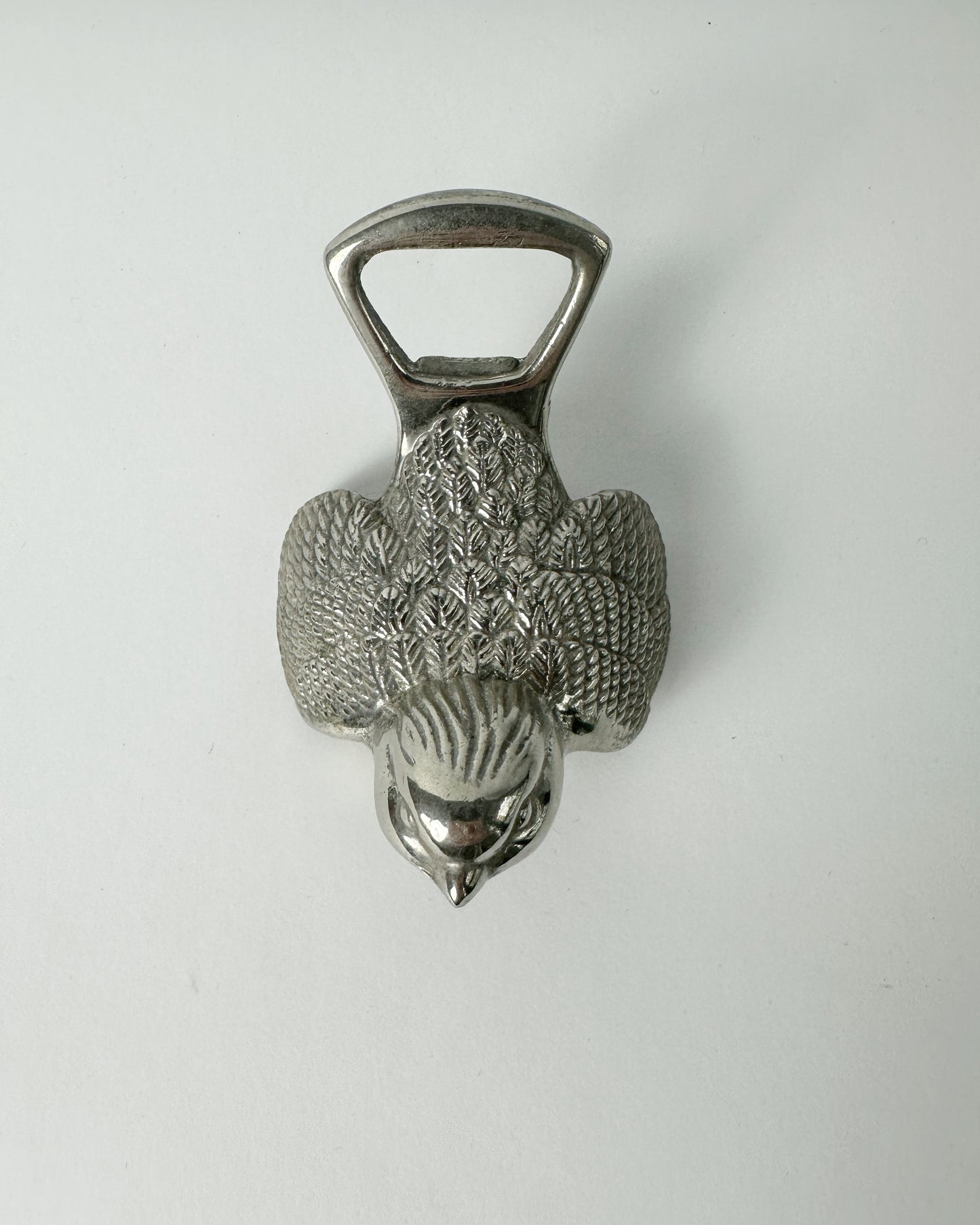 Vintage 1980s Silver-Plated Bird Bottle Opener