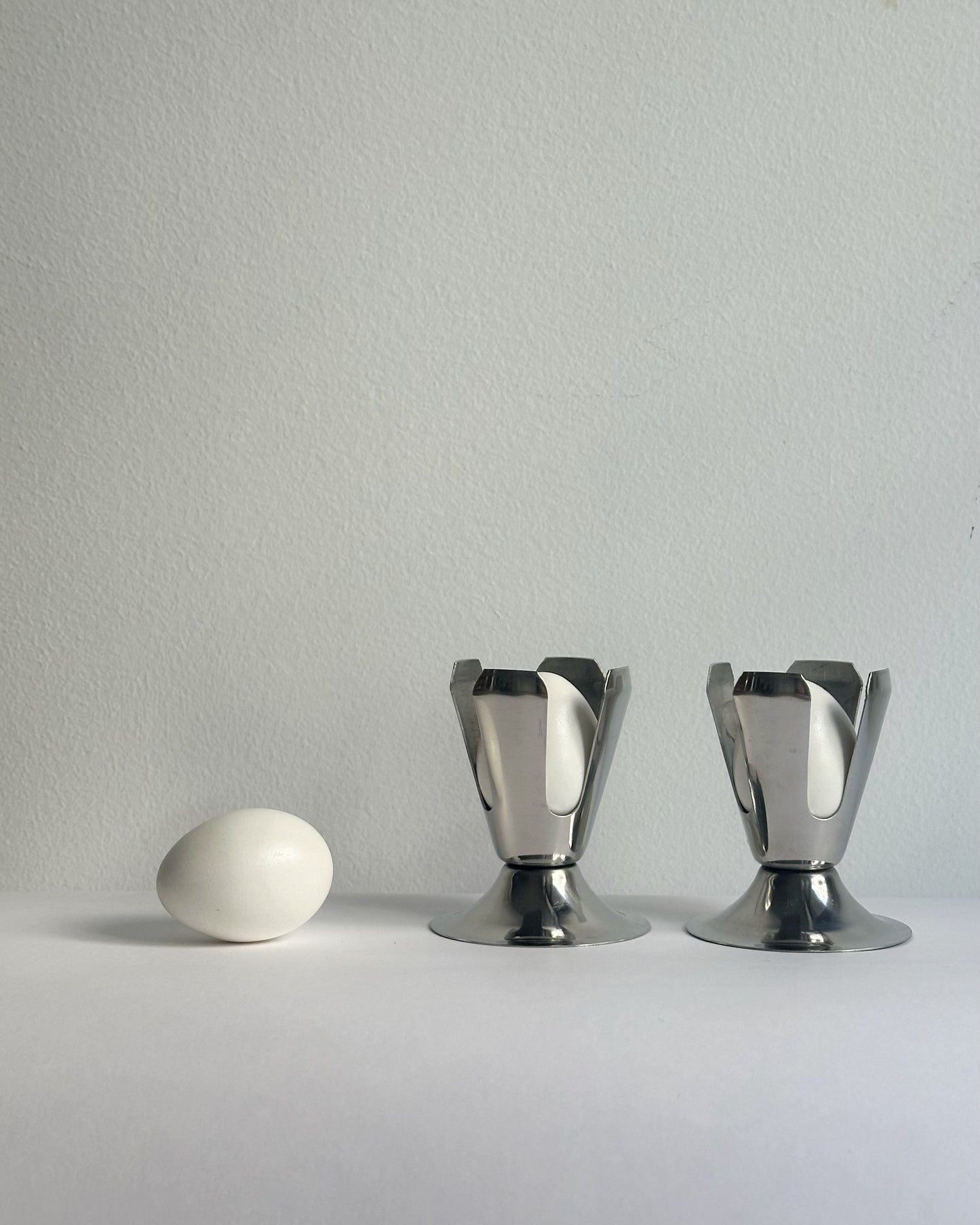 Vintage Stainless Steel Egg Cups - Set of 2