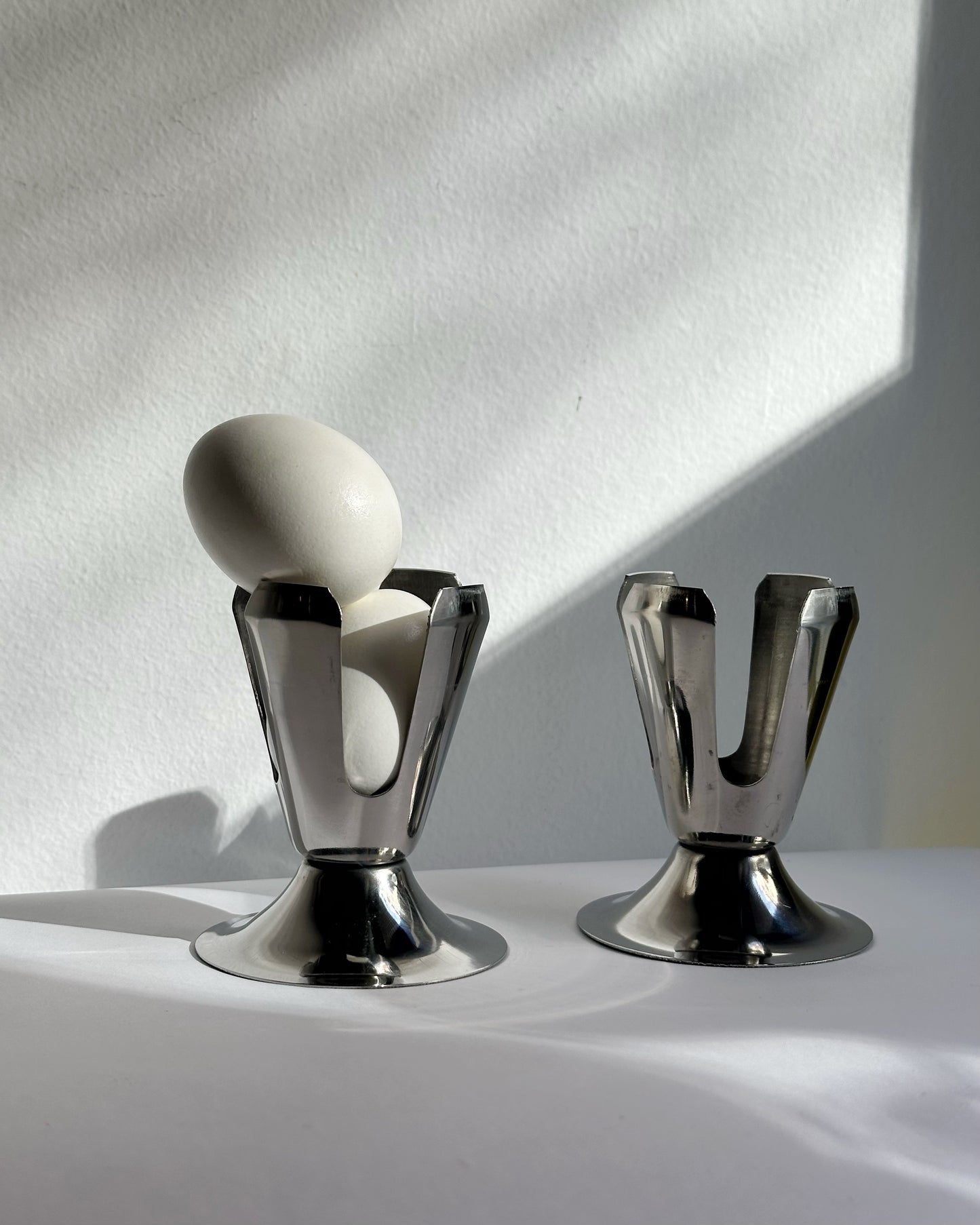 Vintage Stainless Steel Egg Cups - Set of 2