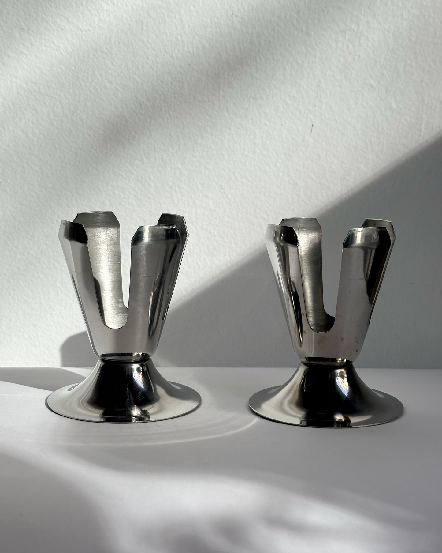 Vintage Stainless Steel Egg Cups - Set of 2