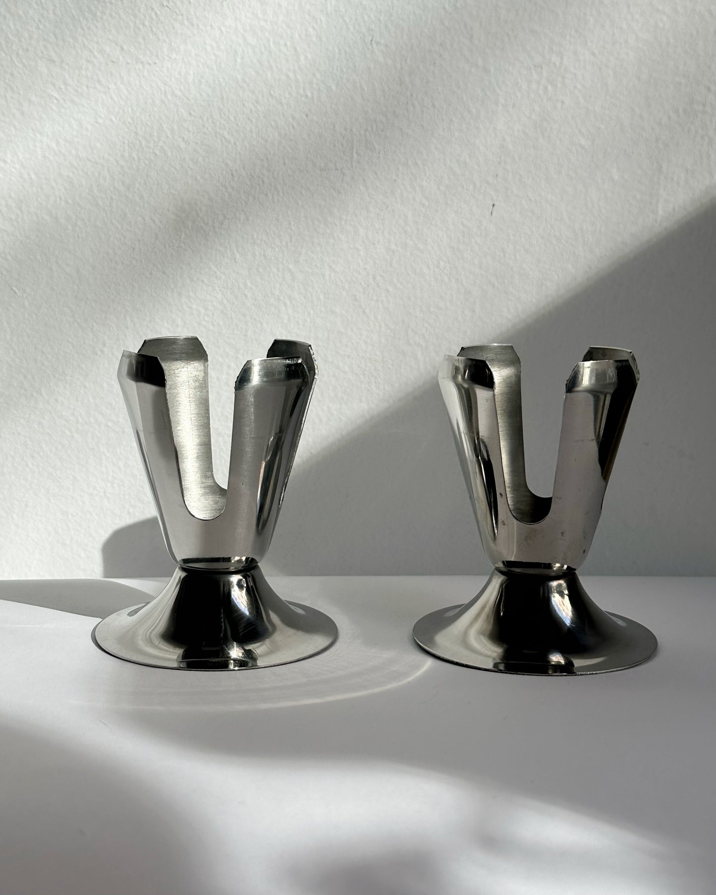 Vintage Stainless Steel Egg Cups - Set of 2