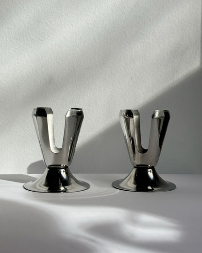 Vintage Stainless Steel Egg Cups - Set of 2