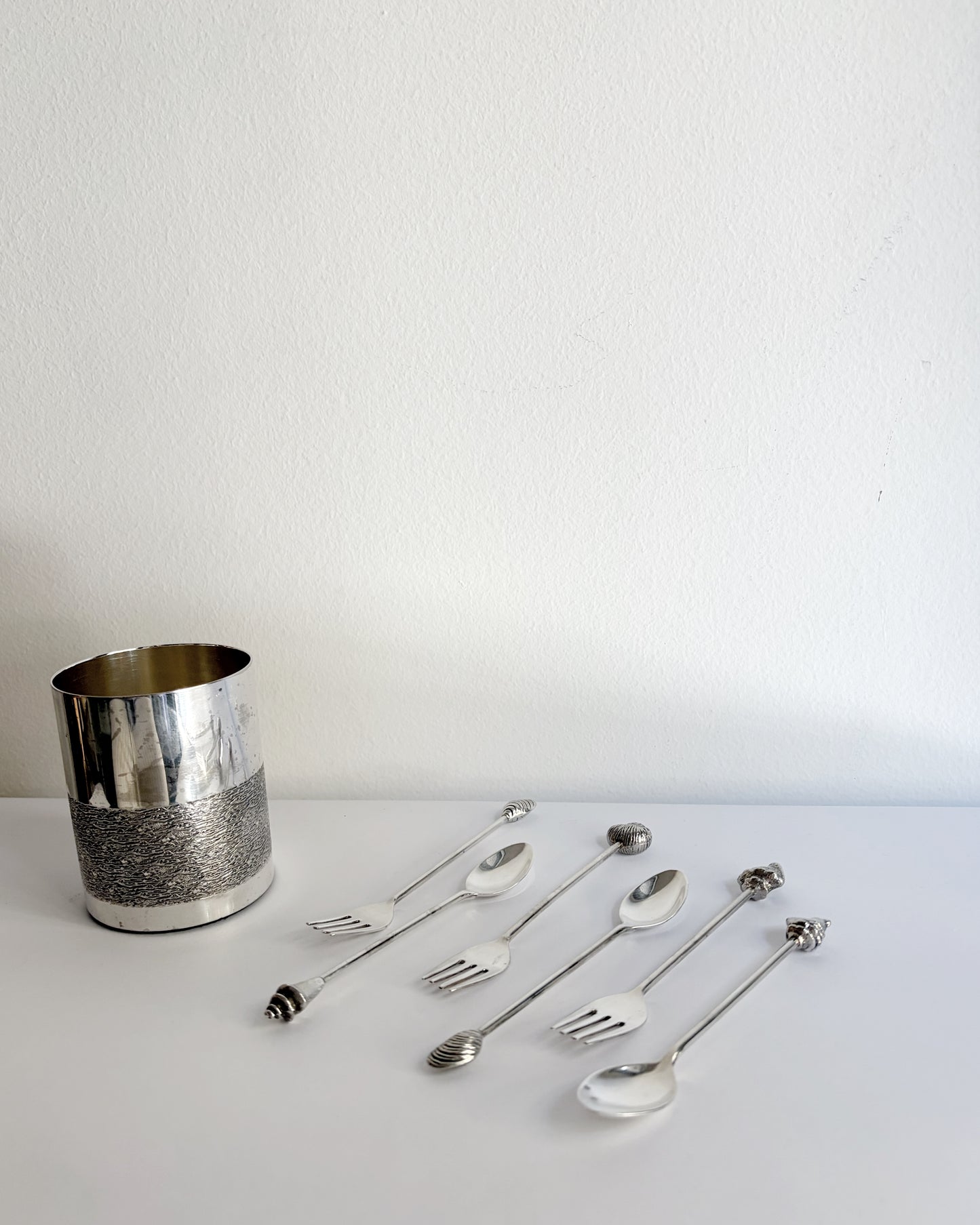 Vintage Silver Plated Shell Flatware Set