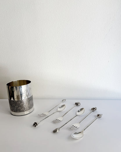 Vintage Silver Plated Shell Flatware Set