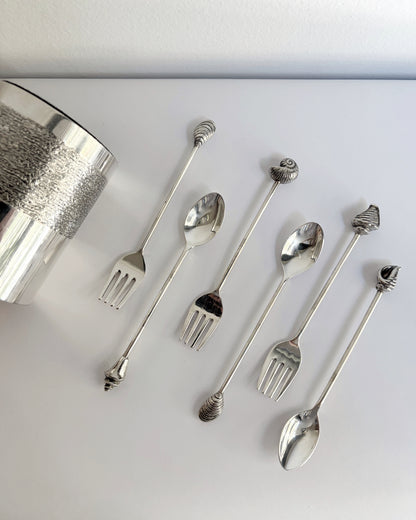 Vintage Silver Plated Shell Flatware Set