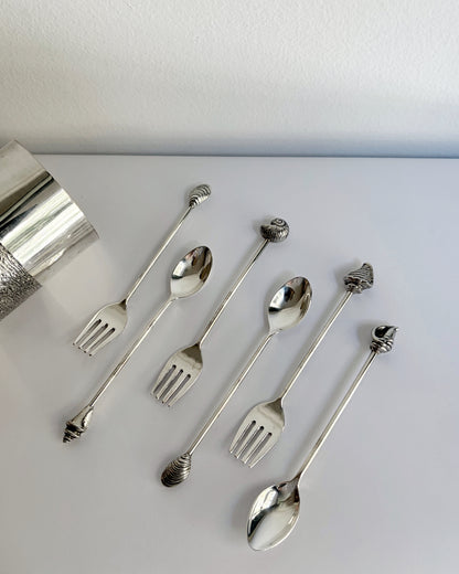 Vintage Silver Plated Shell Flatware Set