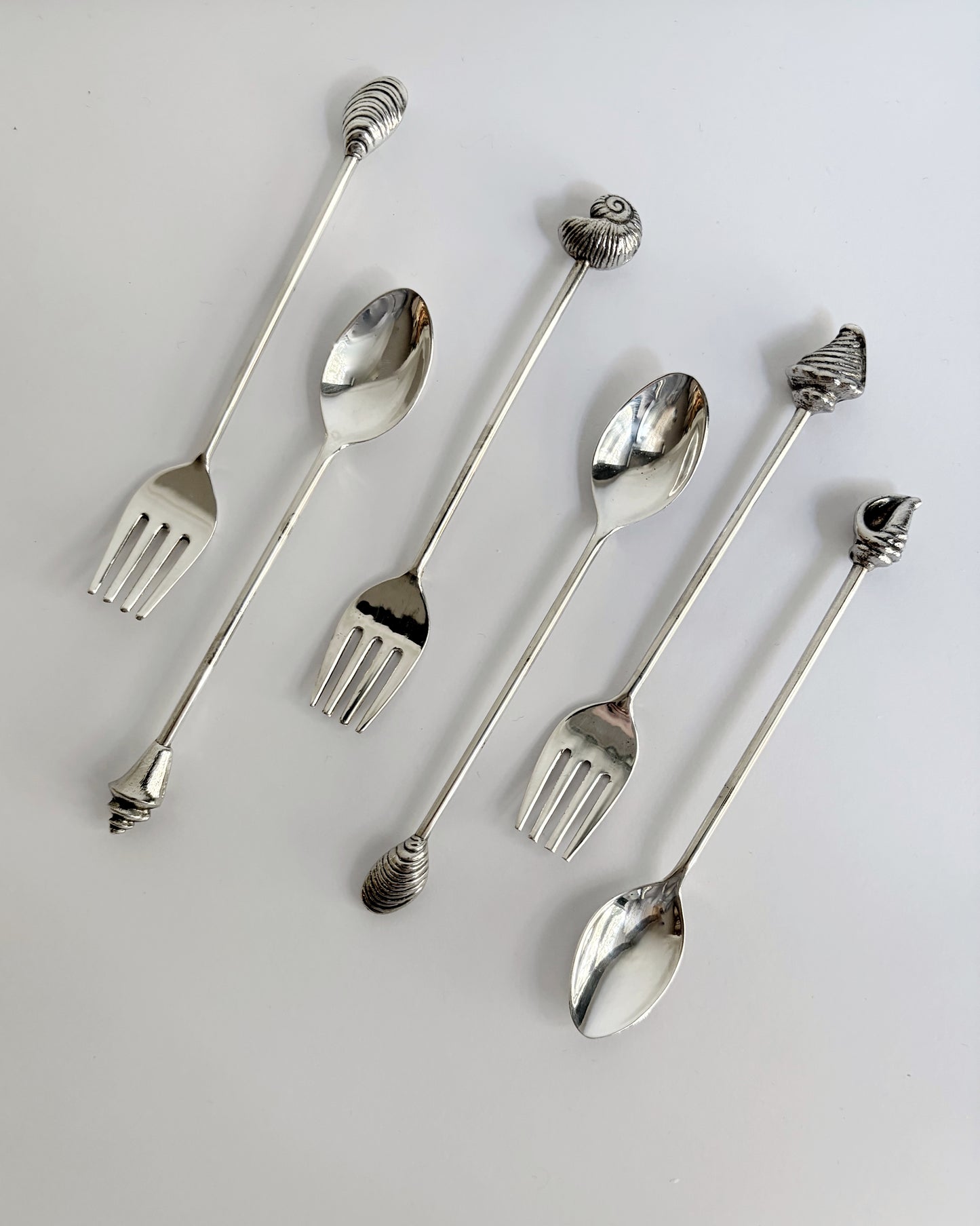 Vintage Silver Plated Shell Flatware Set