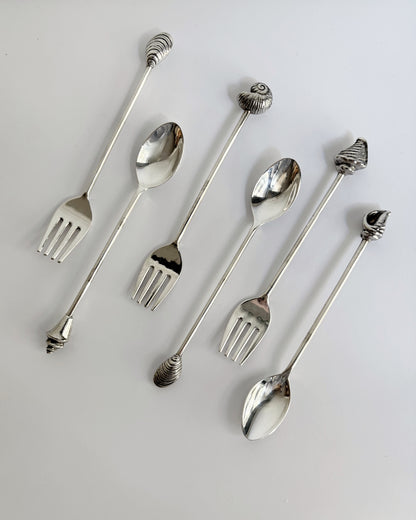 Vintage Silver Plated Shell Flatware Set