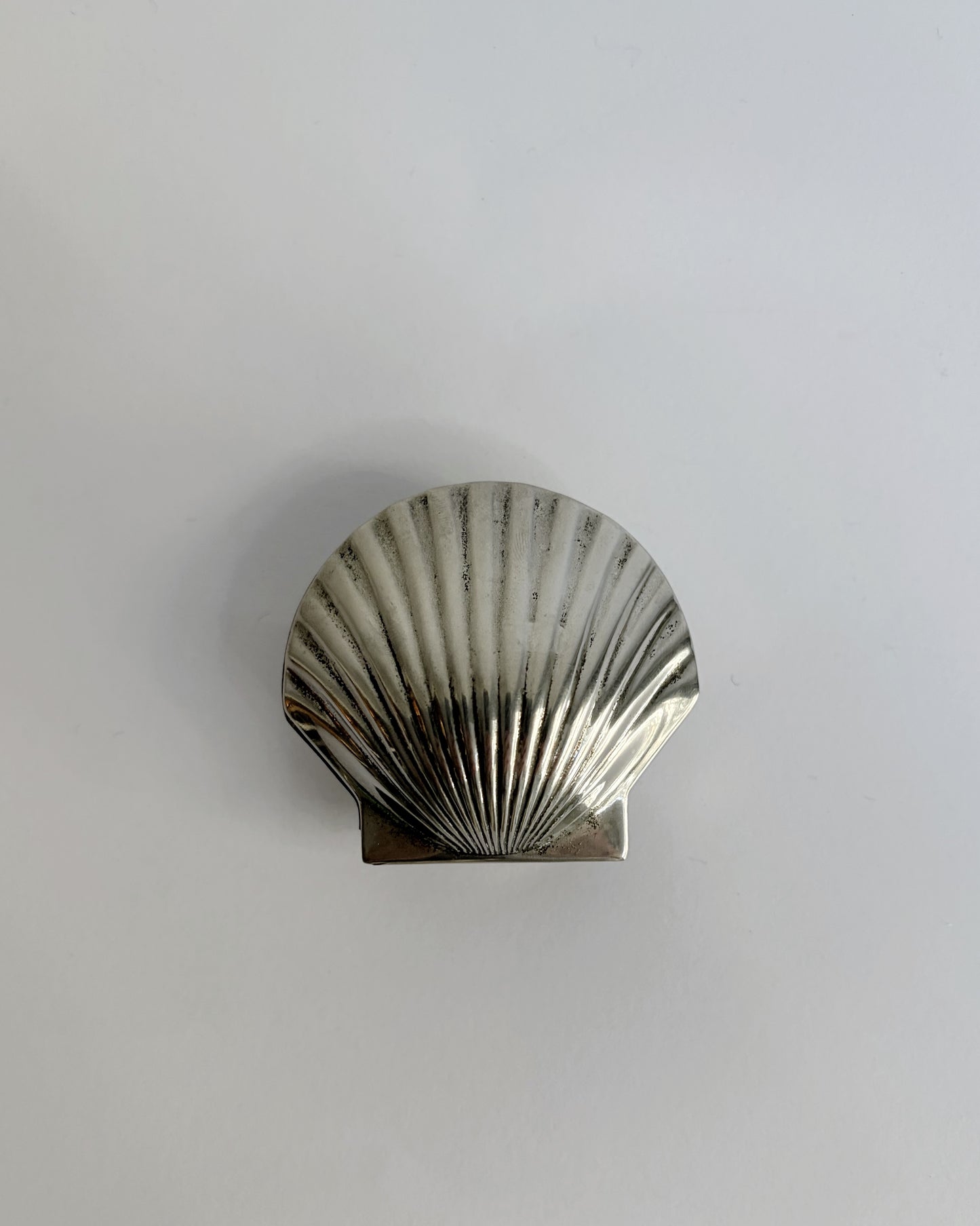 Vintage Silver Plated Shell Pill Box