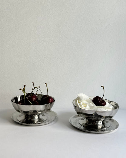 Vintage 1970s Stainless Steel 18/10 Cups and Saucers Set – Set of 2, 4, 6