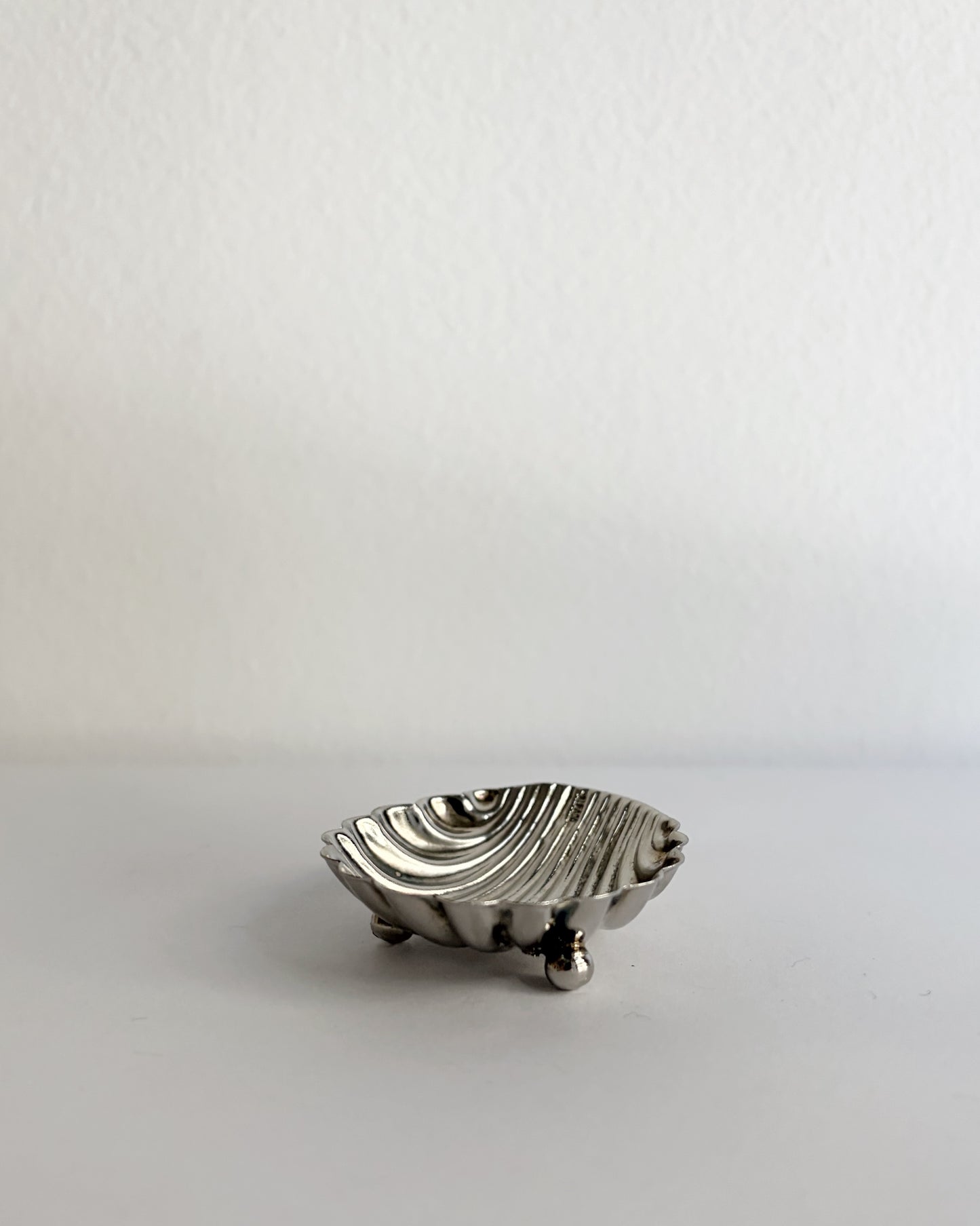 Vintage Mid Century Alpaca Silver Shell Ring Holder