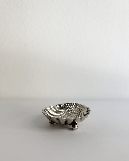 Vintage Mid Century Alpaca Silver Shell Ring Holder