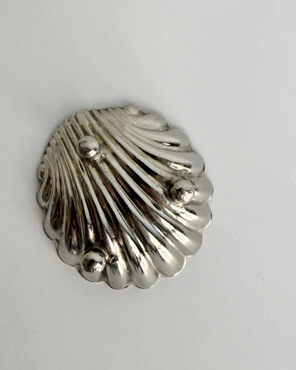 Vintage Mid Century Alpaca Silver Shell Ring Holder