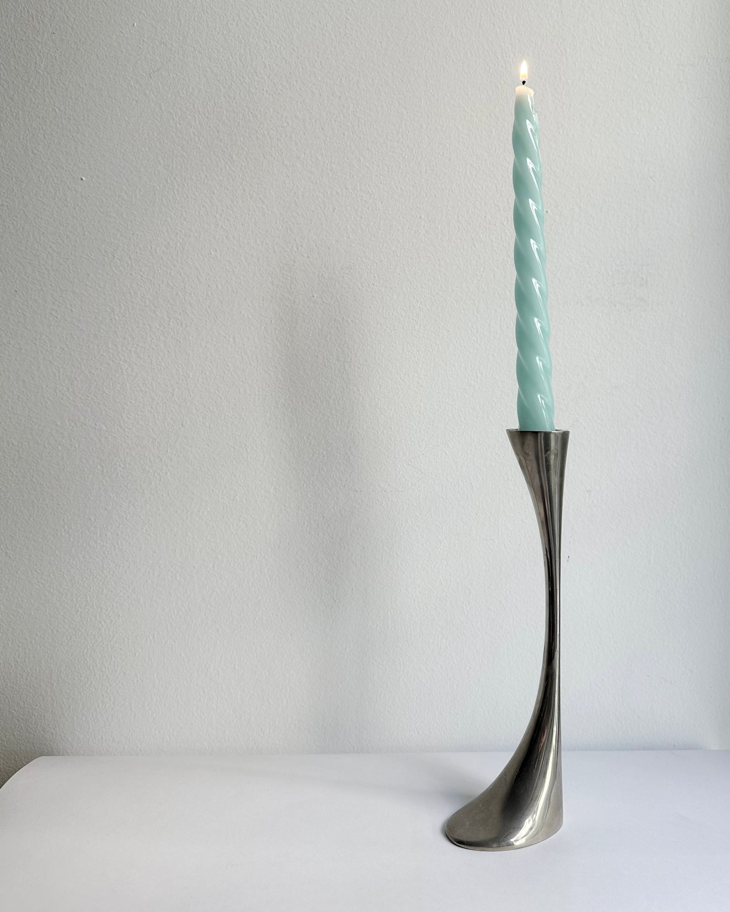 Vintage 1970s Modernist Metal Candle Holder