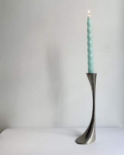 Vintage 1970s Modernist Metal Candle Holder