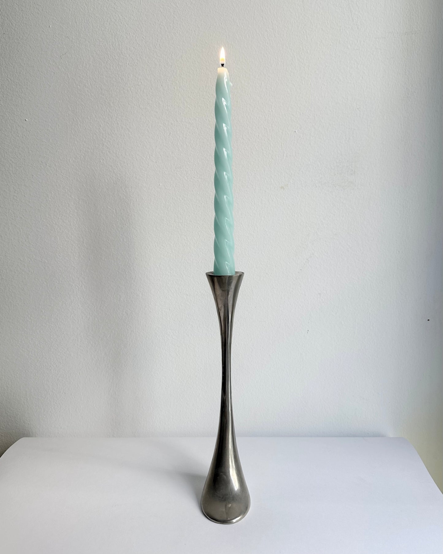 Vintage 1970s Modernist Metal Candle Holder