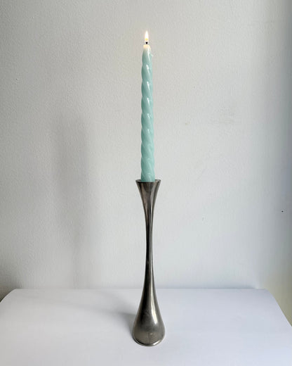 Vintage 1970s Modernist Metal Candle Holder