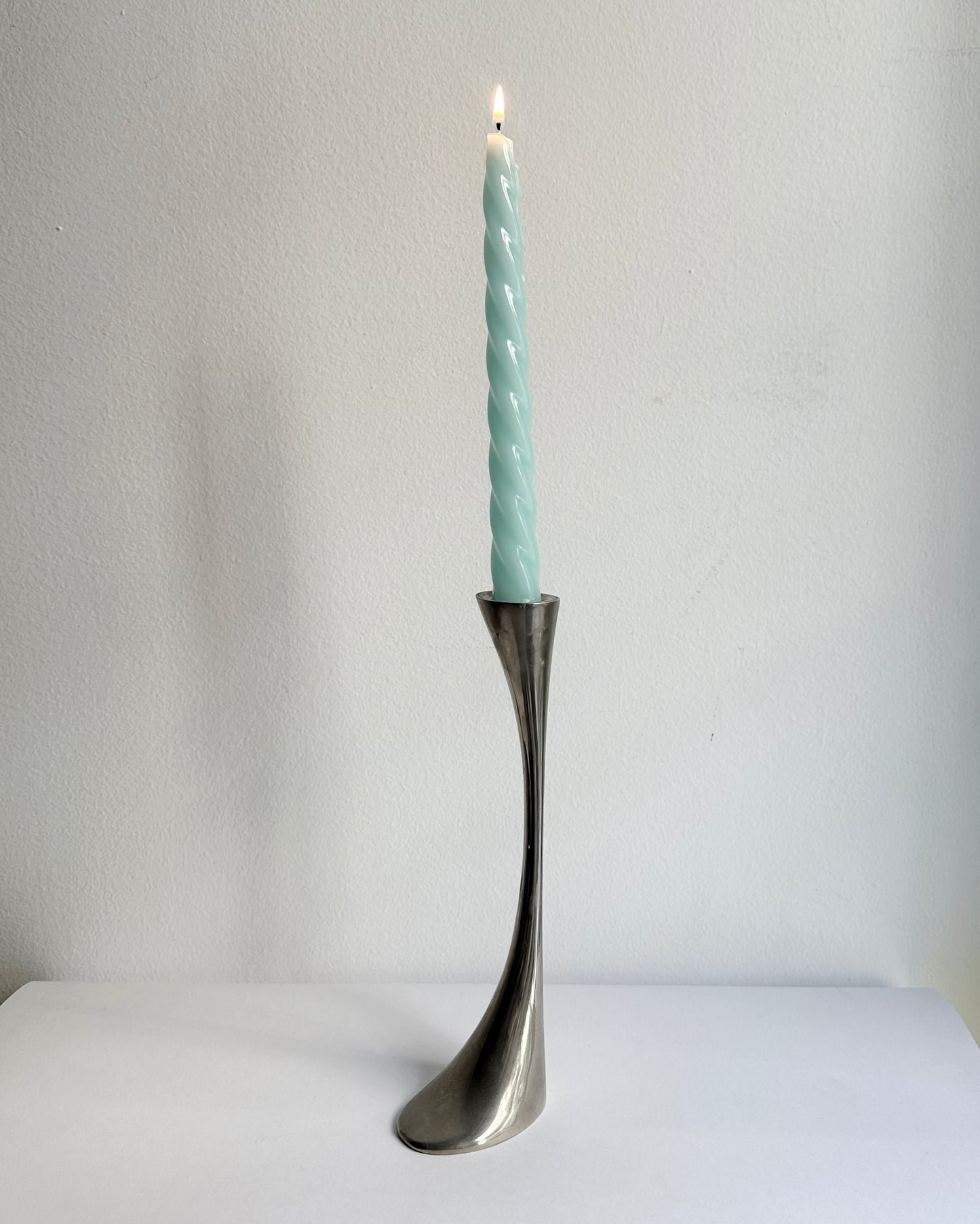 Vintage 1970s Modernist Metal Candle Holder